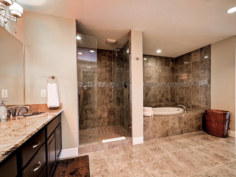 Garden tub, walk in shower in the master bathroom.